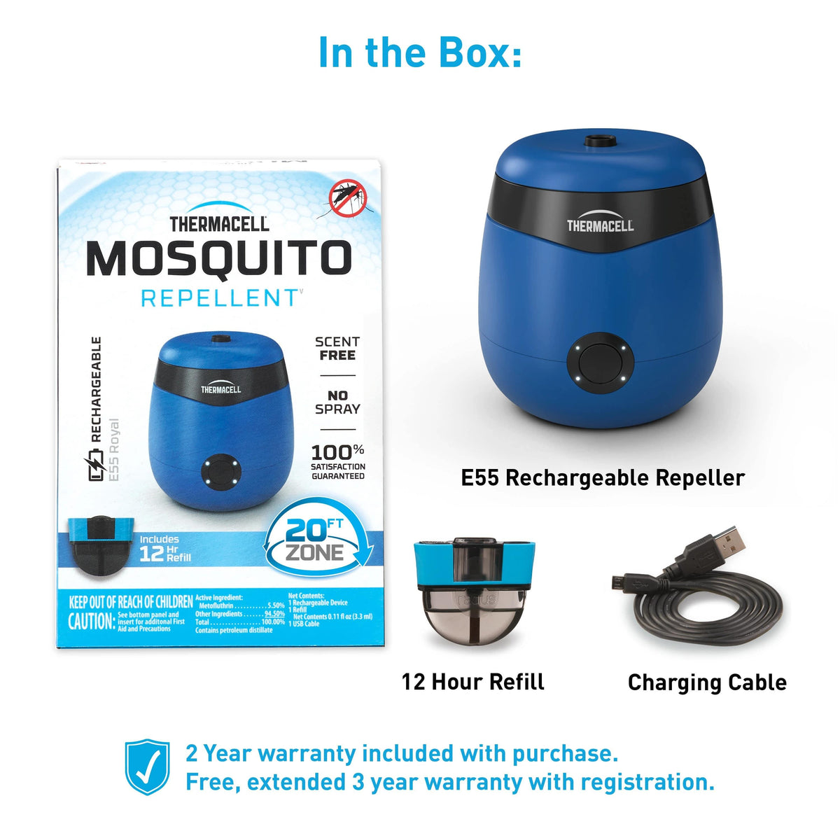 Thermacell Rechargeable Mosquito Repeller - Blue