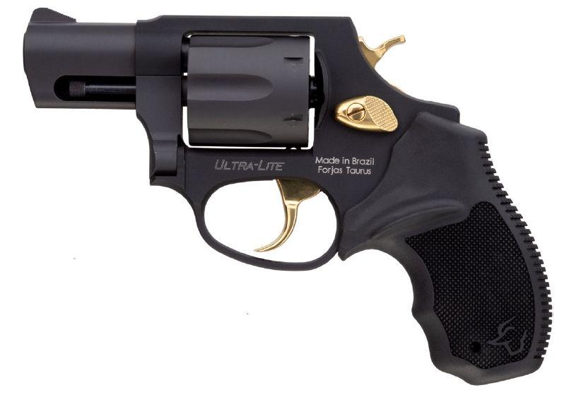 856 Ultra Lite 38Spl BK 2 6 Rds Gold Accents