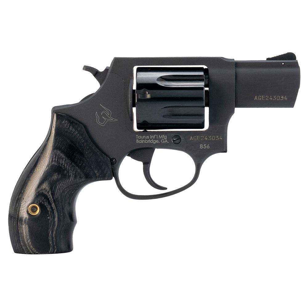 TAURUS 856 38SPL BK/POL 2’’ 6RDS WOOD GRPS