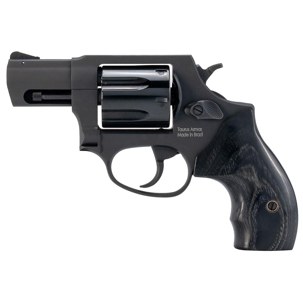 TAURUS 856 38SPL BK/POL 2’’ 6RDS WOOD GRPS