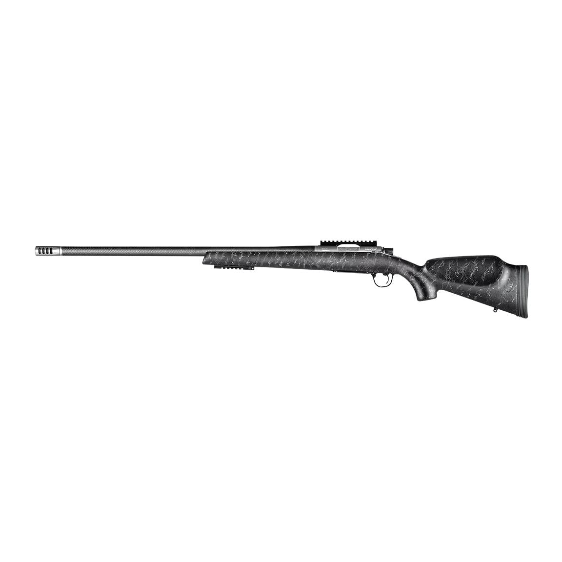TRAVERSE 338 Lapua Mag 27in CF SS act./CF Brl Blk w/gry web Stk