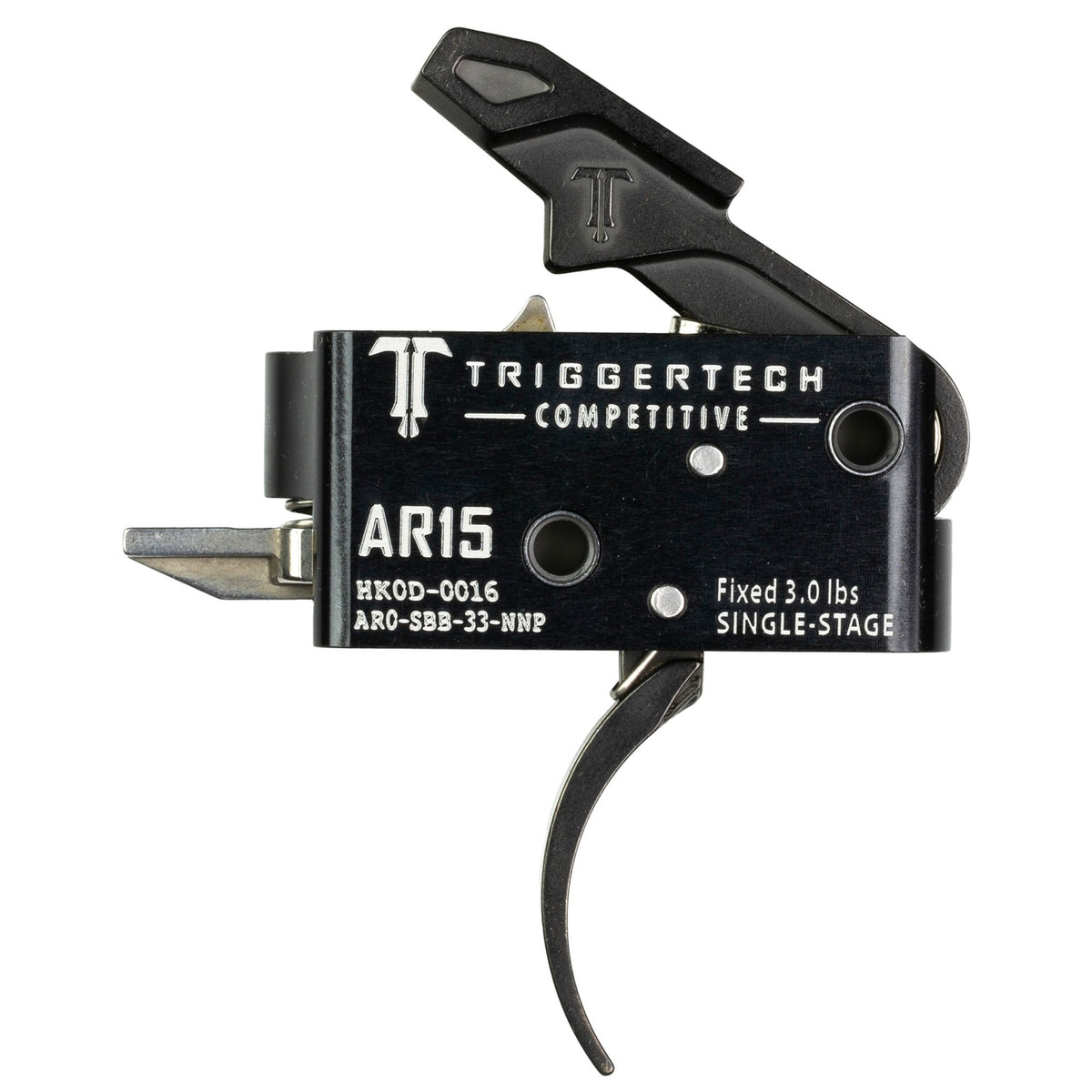 TriggerTech Competitive 3lb Single Stage AR-15 Trigger - Flat or Curved - 2 Colors