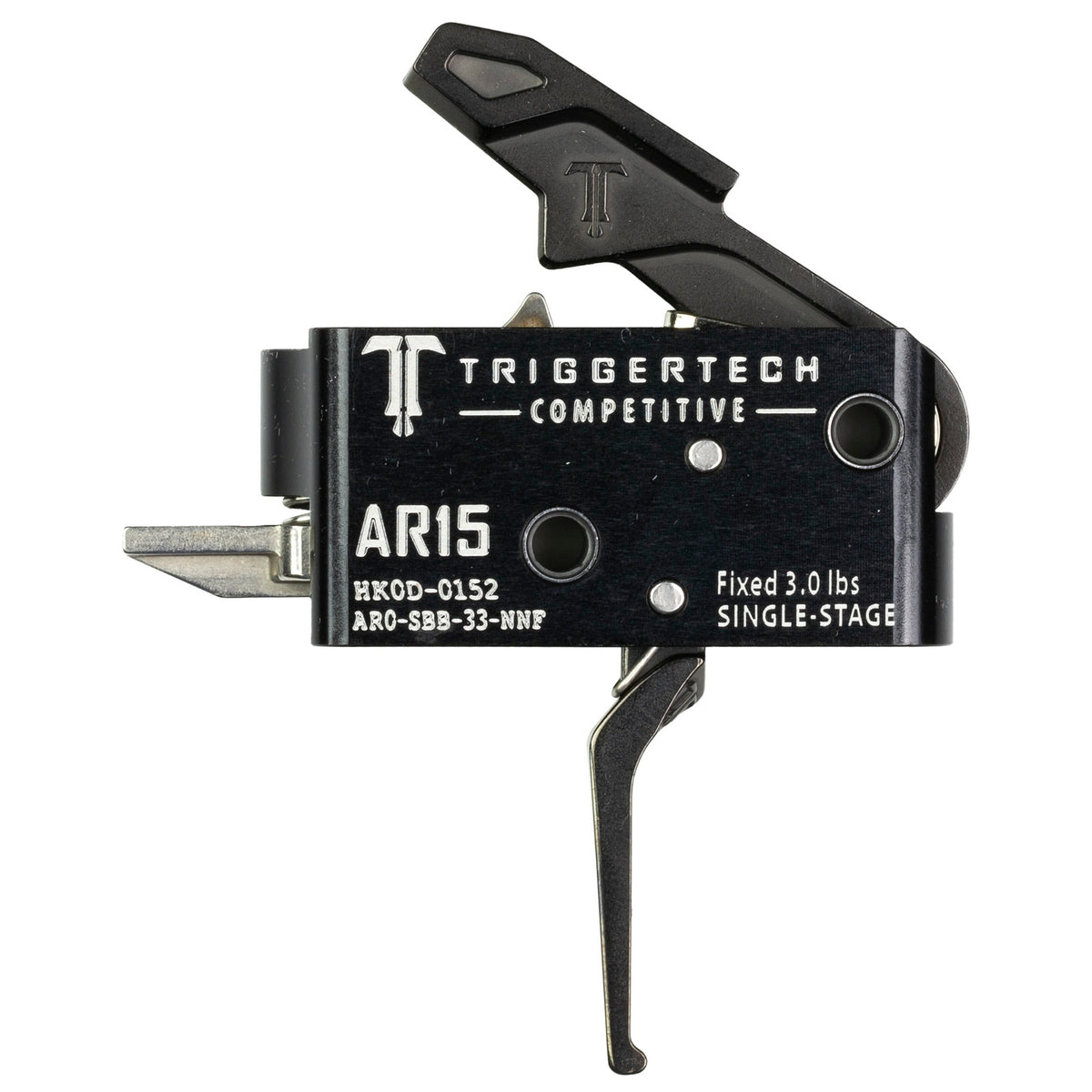 TriggerTech Competitive 3lb Single Stage AR-15 Trigger - Flat or Curved - 2 Colors