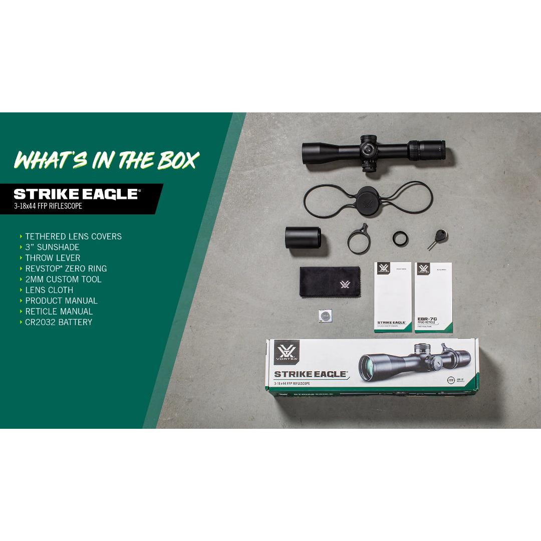 Vortex Strike Eagle® 3-18x44 First Focal Plane 34mm Scope - MRAD or MOA