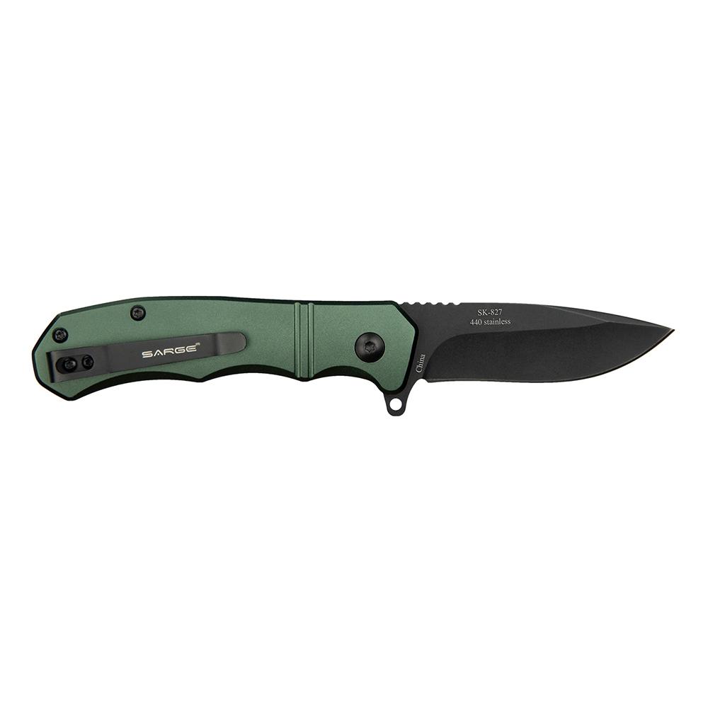 SARGE COMMAND - ARMY GREEN TURBO LOCK FOLDER 3 BLADE