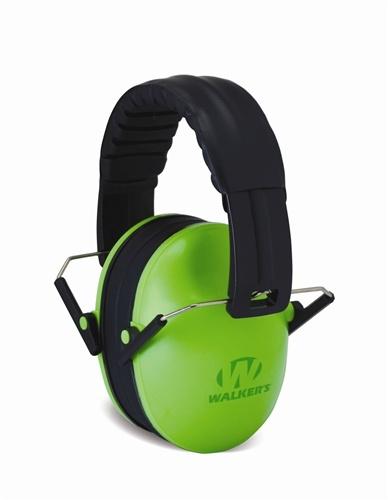 WALKER'S GAME EAR FOLDING SMALL PASSIVE EAR MUFFS LIME GREEN