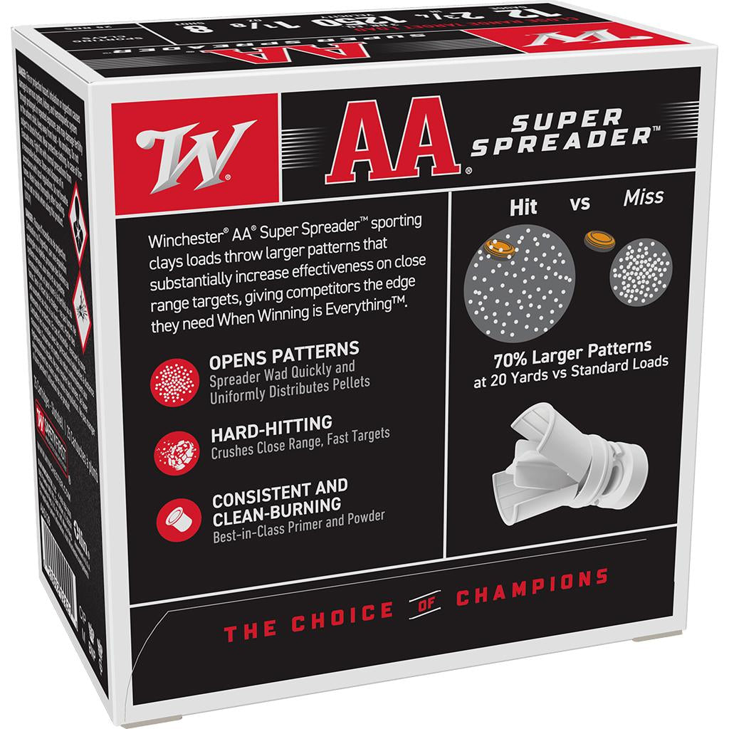 AA LIGHT TARGET 12 GA 2-3/4 #8 1-1/8 OZ 1250FPS SPREADER LOAD 25 RD