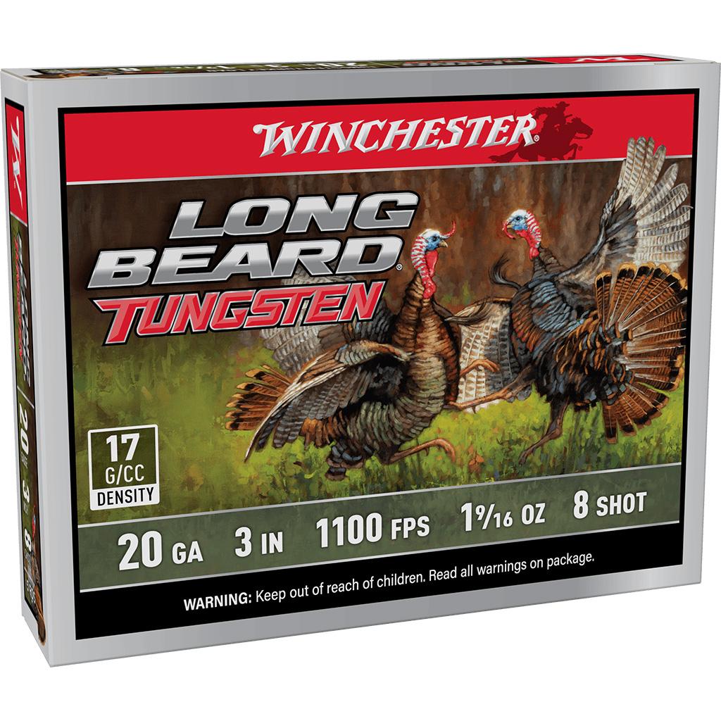 WINCHESTER LONG BEARD TUNGSTEN 20 GA 3'' 8 TS17 1-9/16 OZ 5/RDS