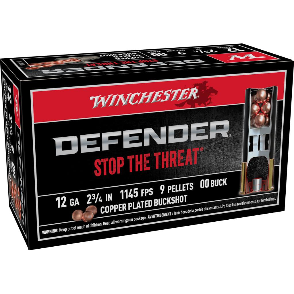 Defender PERSONAL DEFENSE Copper Plated 12 ga 2 3/4 00 Buck 9-Pellet 10 RD
