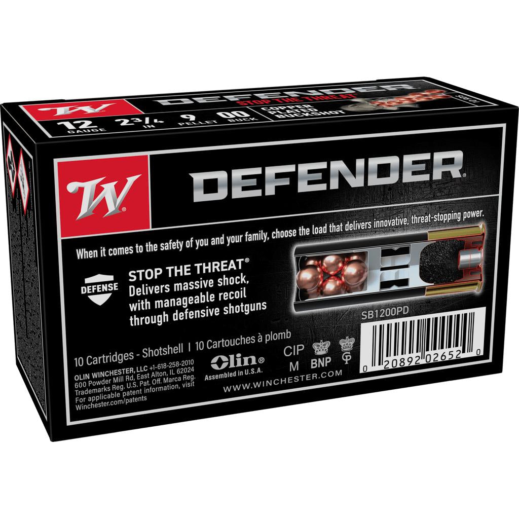 Defender PERSONAL DEFENSE Copper Plated 12 ga 2 3/4 00 Buck 9-Pellet 10 RD
