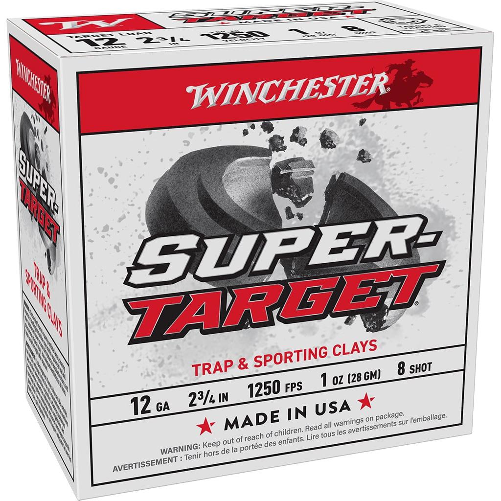 SUPER-TARGET 12 GA 2-3/4 #8 1 OZ 1250 FPS 25 RD