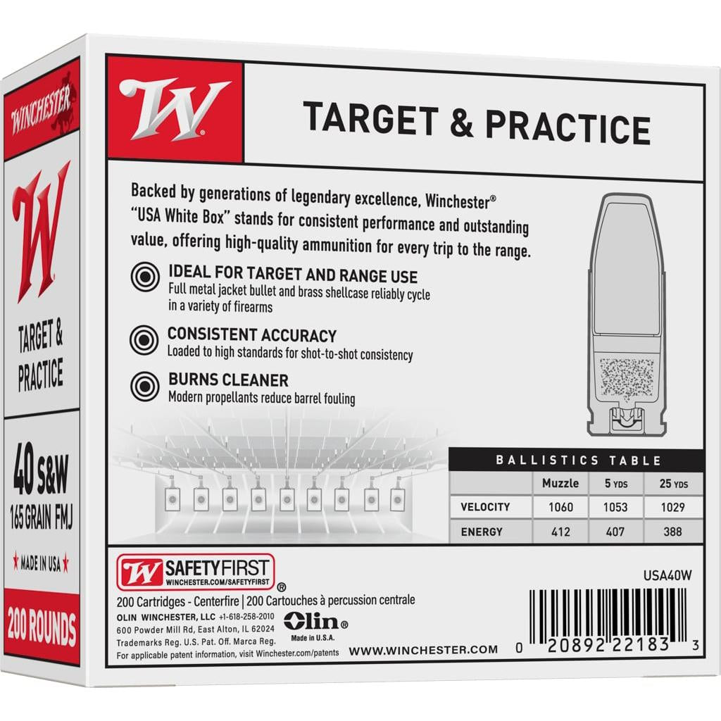 USA .40 S&W 165gr FMJ BULK 200rds