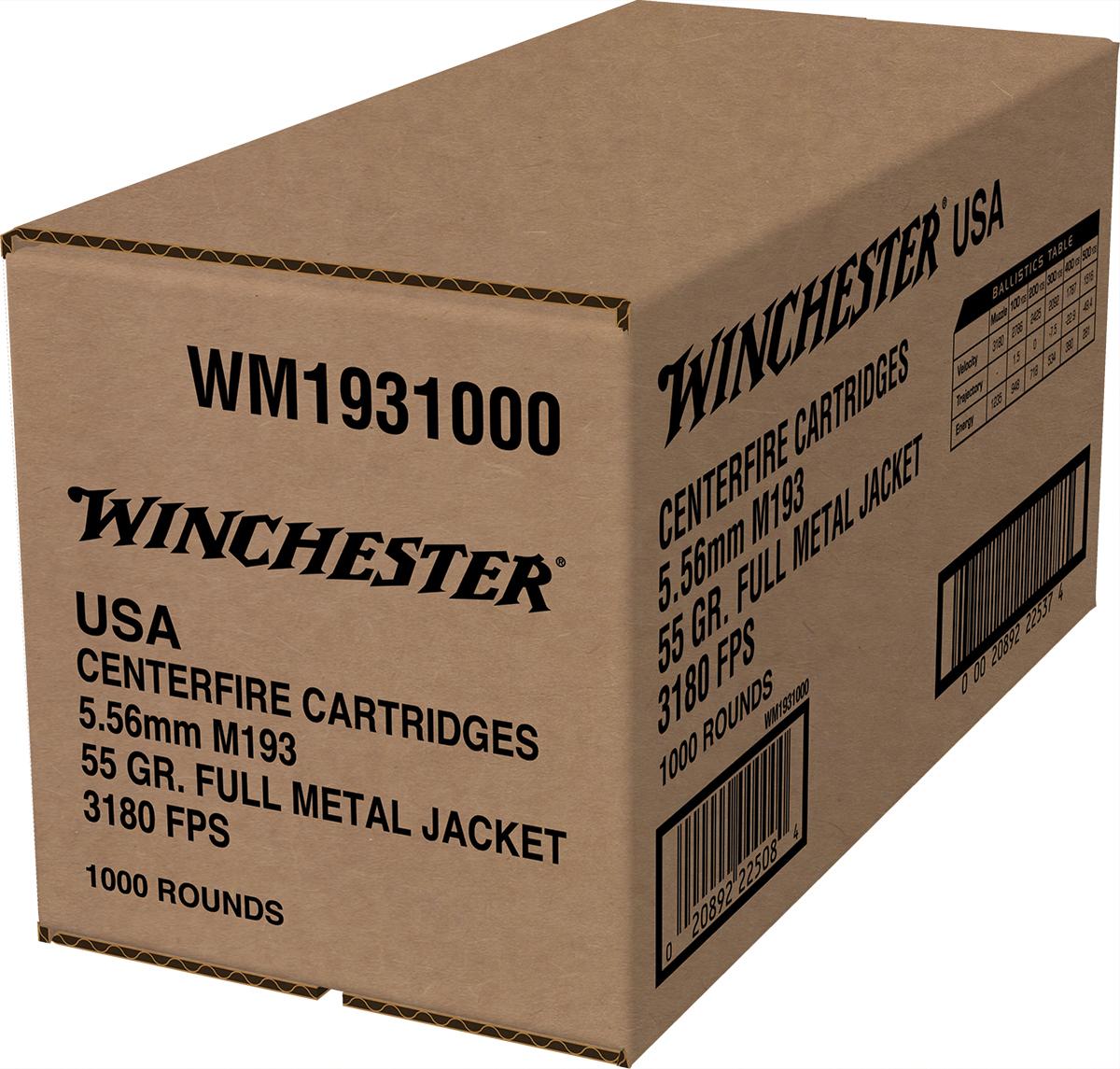 Lake City 5.56mm M193 55gr FMJ 1,000 RD Loose Pack