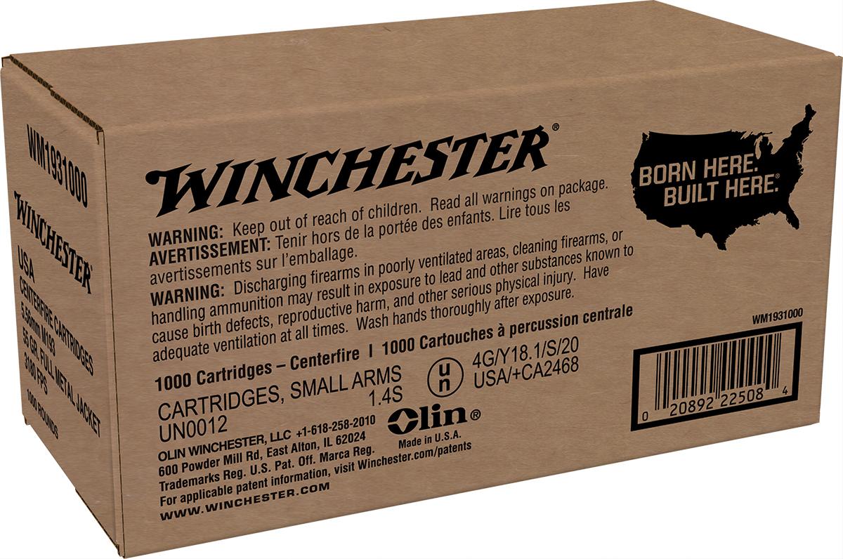 Lake City 5.56mm M193 55gr FMJ 1,000 RD Loose Pack