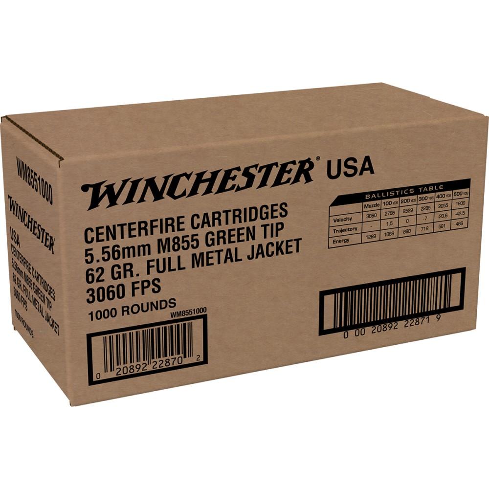 Lake City 5.56mm M855 Green Tip 62gr FMJ 1,000 RD Loose Pack