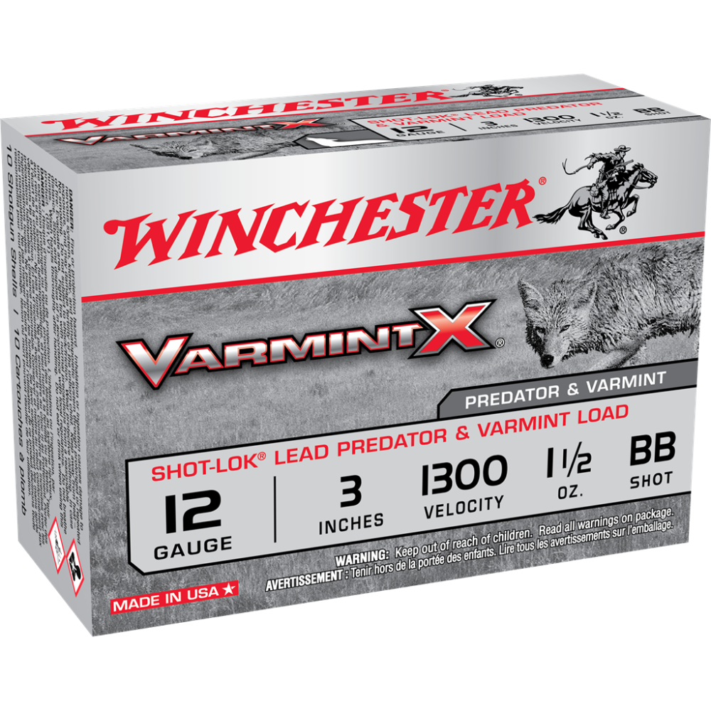 VARMINT X 12GA SHOT-LOK W/PLATED LEAD SHOT 3 1-1/2OZ BB 10RD