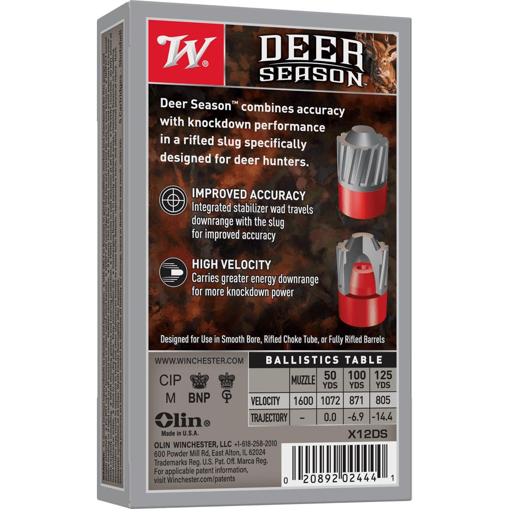 Deer Season 12 ga 2-3/4 HB 1 Rifle Slug  Deer 5 Rounds Ammo
