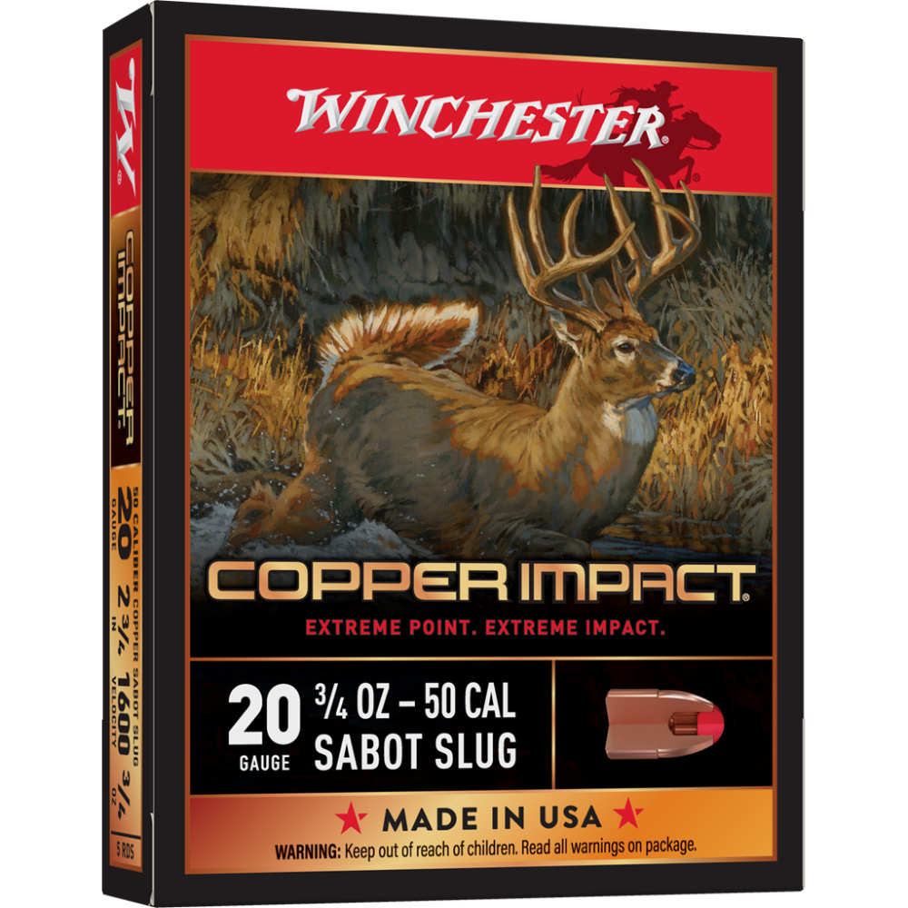20 GA 2-3/4COPPER IMPACT SABOT SLUG 3/4 OZ LEAD FREE 5 Rounds