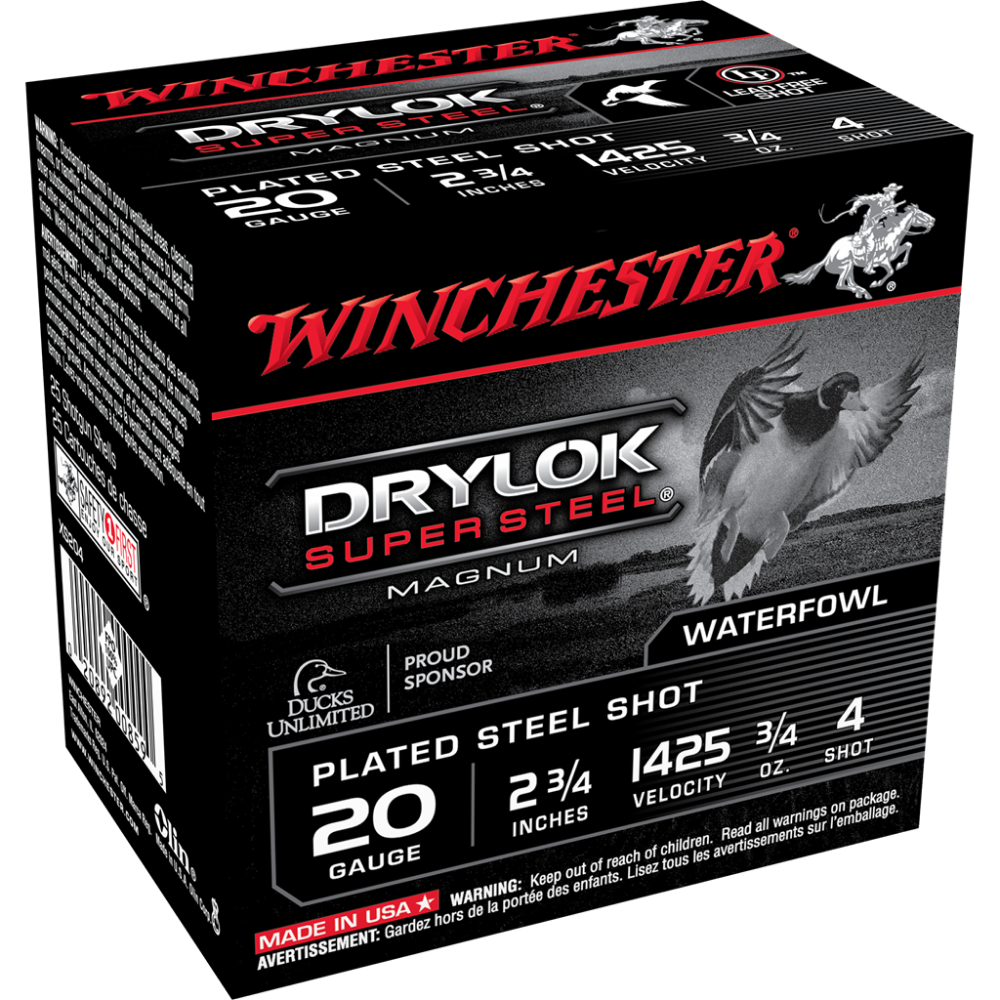 WIN 20GA DRYLOK STEEL SHOT 2-3/4 3/4oz #4
