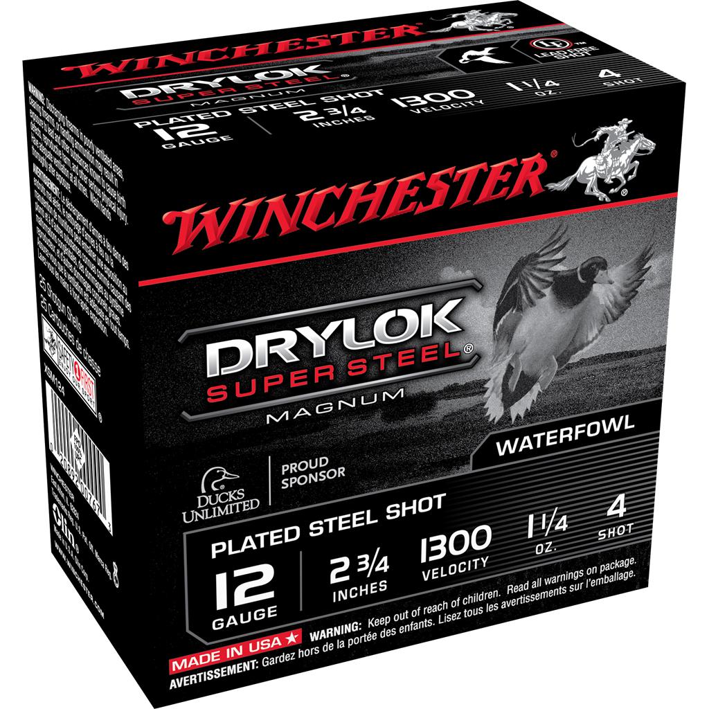 WIN 12ga 2-3/4 DRYLOK STEEL MAGNUM 1-1/4oz #4 25/RD