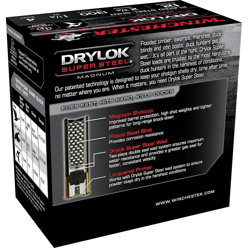 WIN 12ga 2-3/4 DRYLOK STEEL MAGNUM 1-1/4oz #4 25/RD
