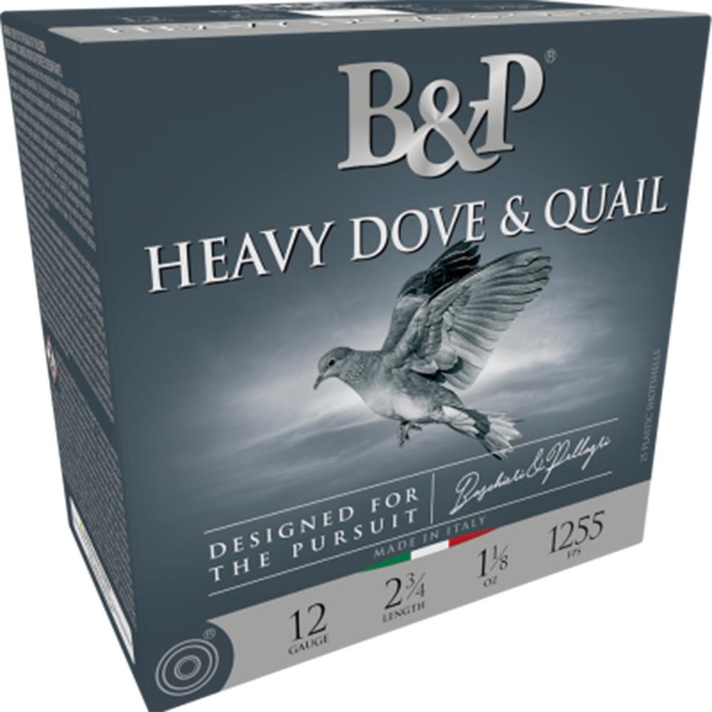 B&P Dove & Quail G 12 ga. 2 3/4in 1 1/8oz-8 shot 1255fps 25 rds/box ammo