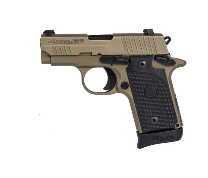 P238 380 ACP 2.7IN EMP SCORP FDE SAO SIGLITE BLK G10 GRIP 1 6RD/7RD STL MAG