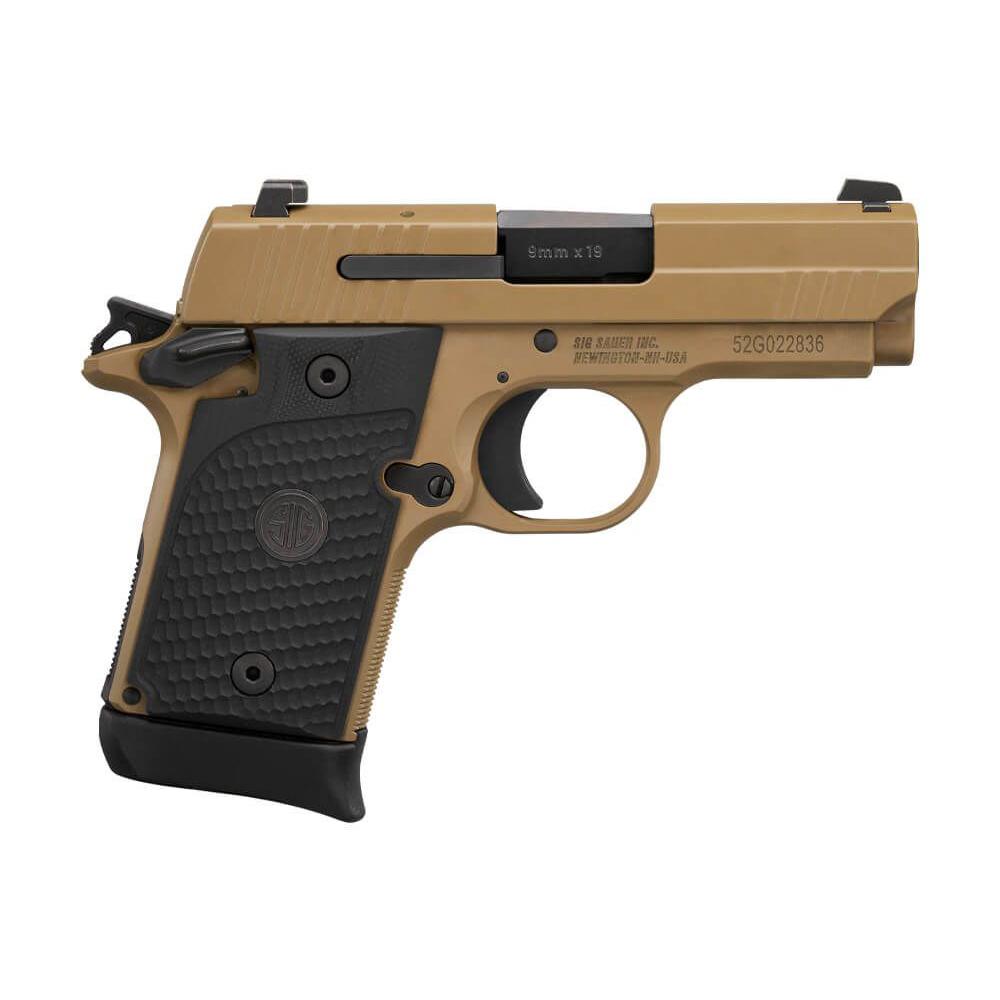 P938 9MM 3IN EMPEROR SCORPION FDE SAO SIGLITE BLK G10 GRIP (1)6RD & 7RD MAG