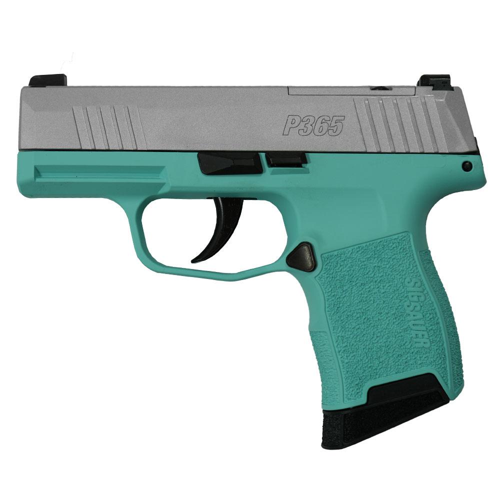 P365 9MM 3.1  BLK STRIKR XRAY3 OR 2 MAG-Robins Egg Blue Fram Slvr Sl