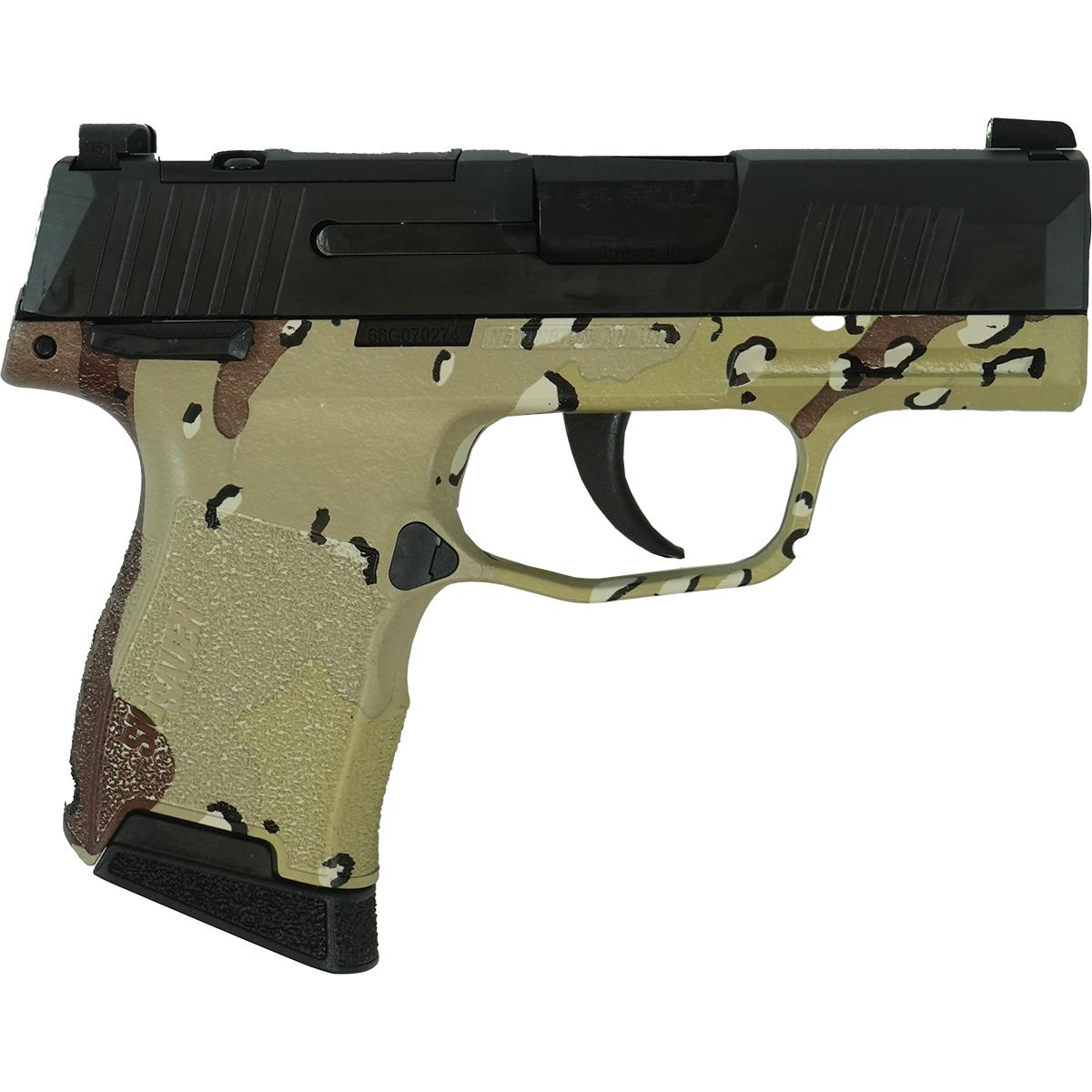 P365, 9MM, 3.1IN, STRIKER Blk Base, Frame & Slide Chocolate Chip Hydro Dip