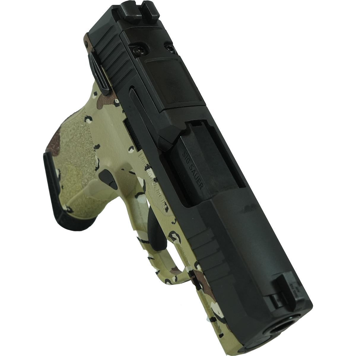 P365, 9MM, 3.1IN, STRIKER Blk Base, Frame & Slide Chocolate Chip Hydro Dip
