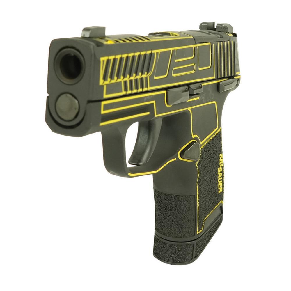 P365 9MM 3.1 STRKR XRAY3 2 MAGS MANL SAFT-Orca Cut Chunk Brl Blk-Yellow Lsr