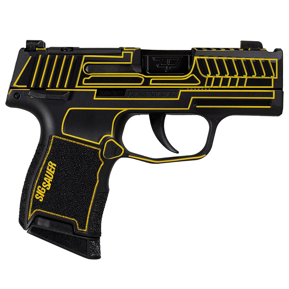 P365 9MM 3.1 STRKR XRAY3 2 MAGS MANL SAFT-Orca Cut Chunk Brl Blk-Yellow Lsr