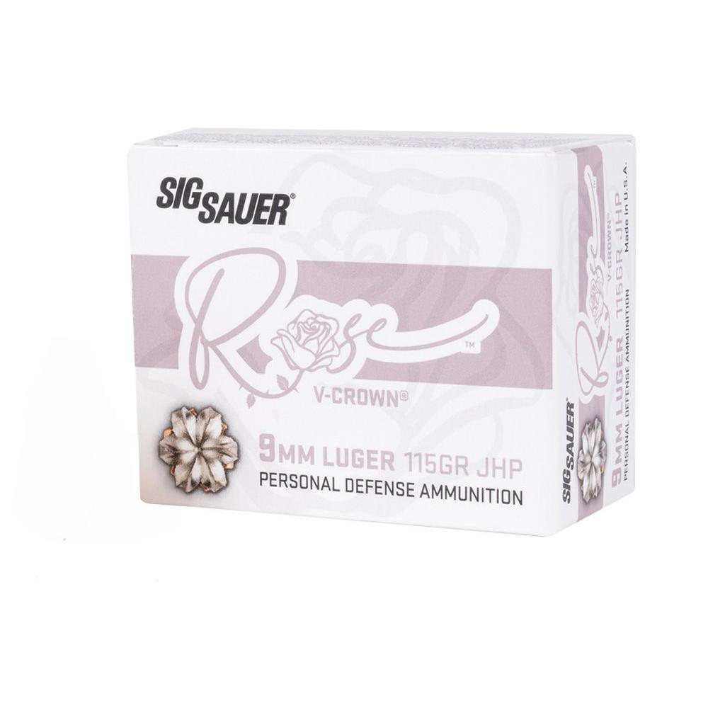 Ammo ROSE 9mm Luger 115GR Nickel Coated Brass 20/bx