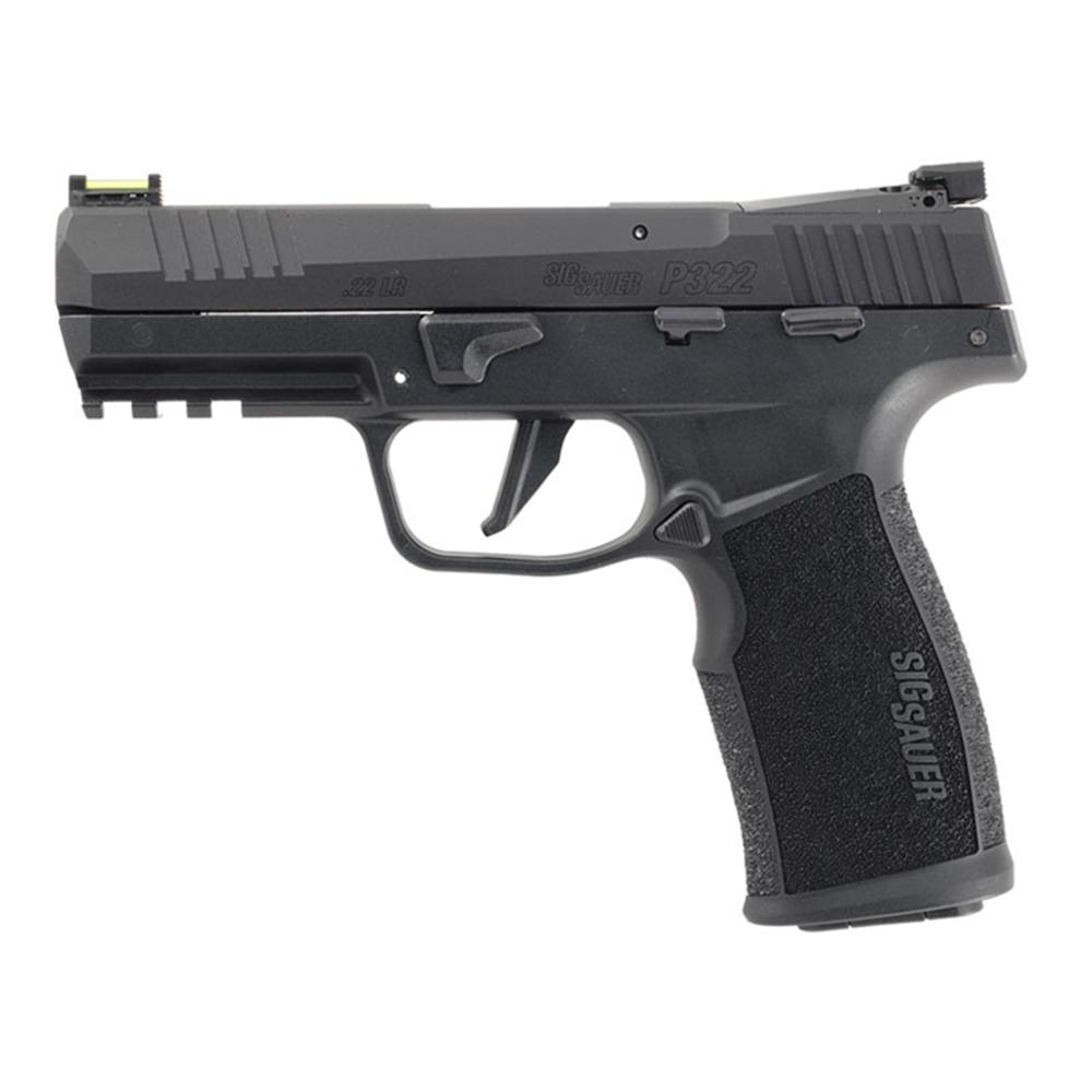 Sig P322, 22LR, 4, Nitron, BLK, SAO, (2) 10RD Poly Mag, CA Comp.