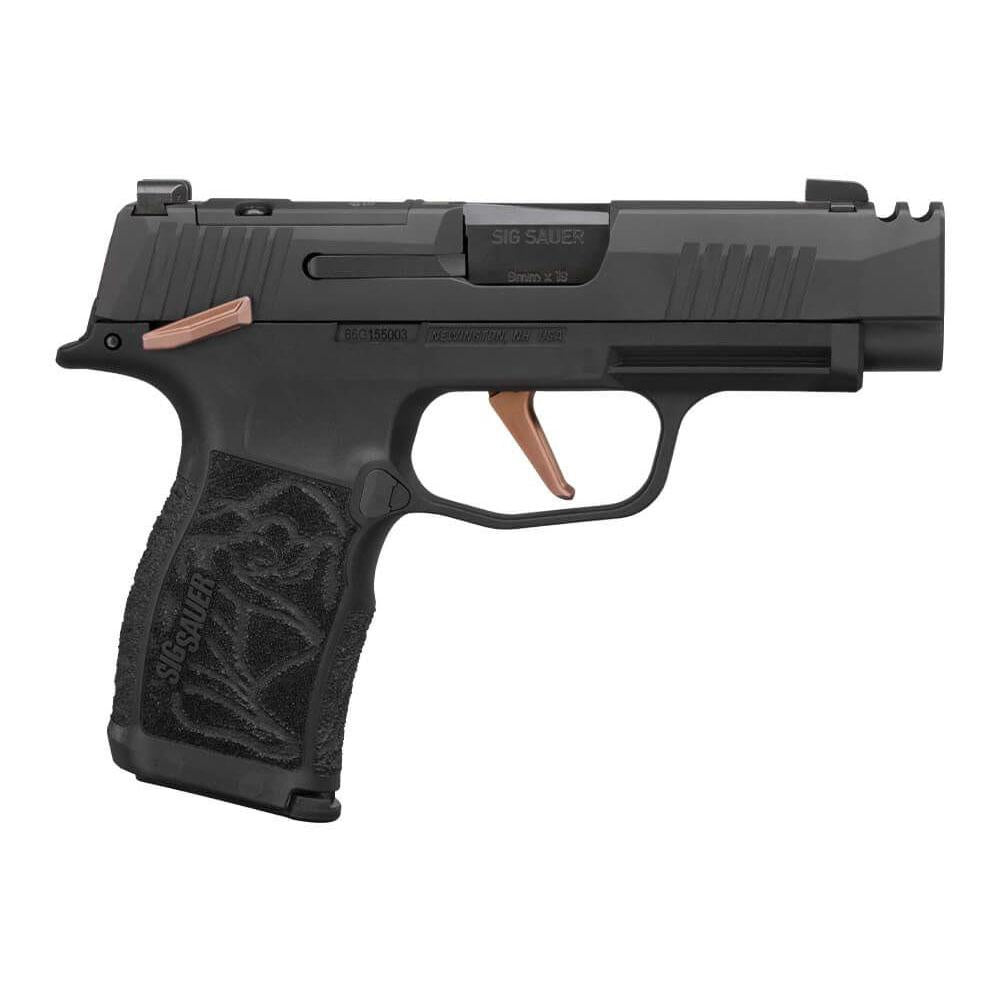 P365 9MM 3.1IN ROSE BLK STRIKER X-RAY 3 POLY GRIP (2) 10RD STEEL CA COMPL