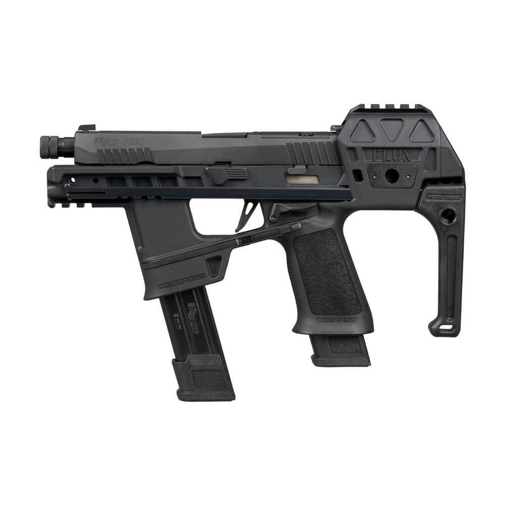 P320 9MM 5.5in FLUX Black OR (2) 30Rd (3) 21Rd Brace Threaded