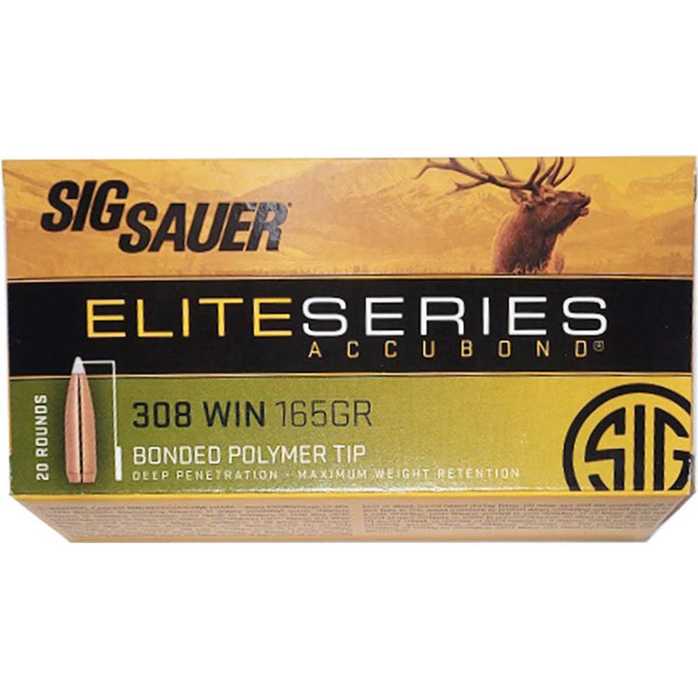 Sig AMMO, 308 WIN, 165GR, ELITE ACCUBOND HUNTING, BOX/20