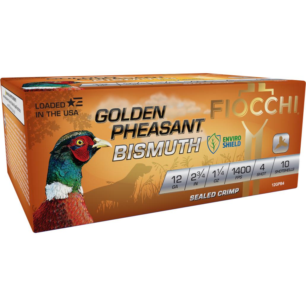 GOLDEN PHEASANT BISMUTH 12ga 2 3/4 1 1/4oz #4 SHOT 10RD/Box 1,400 fps