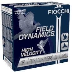 FIOCCHI 12ga HV 2 3/4 1 -1/4oz 4 Shot 1330 FPS 25RD
