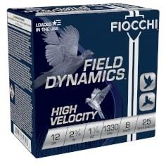 FIOCCHI 12GA HV 2-3/4 1-1/4OZ #8 1330FPS 25RD