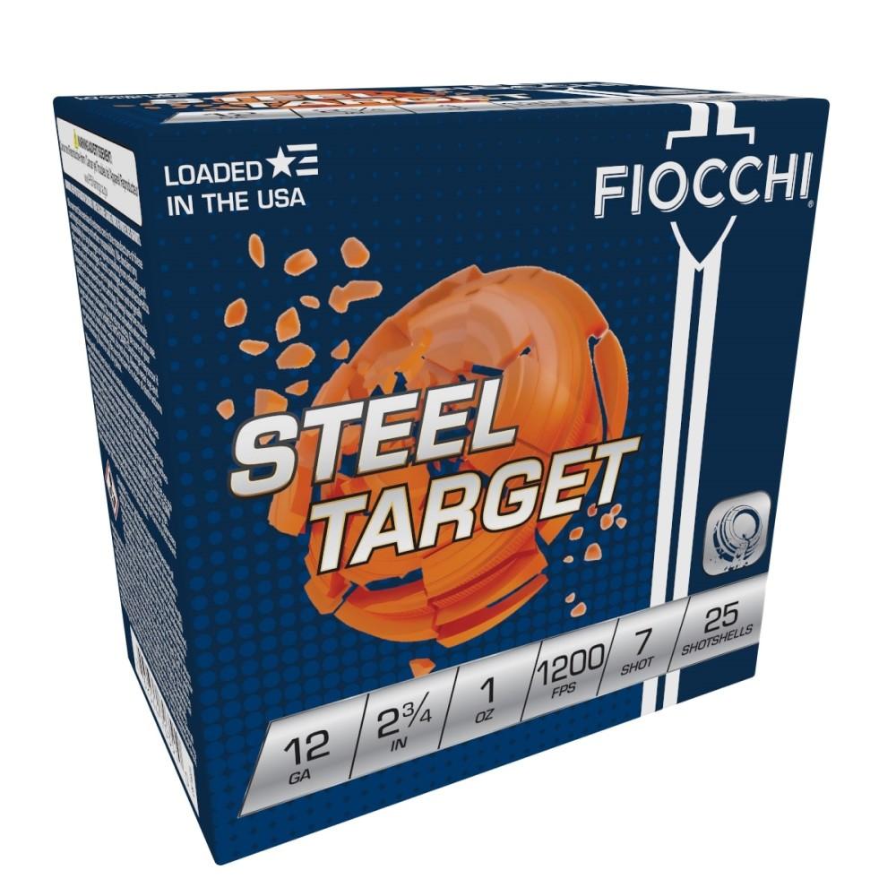 FIOCCHI 12GA 2 3/4 1OZ #7 STEEL TARGET LOW RECOIL 25RD