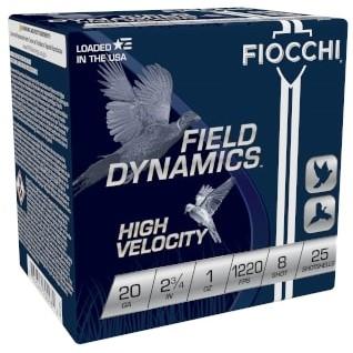 FIOCCHI 20GA HV 2-3/4 1OZ #8 1220 FPS