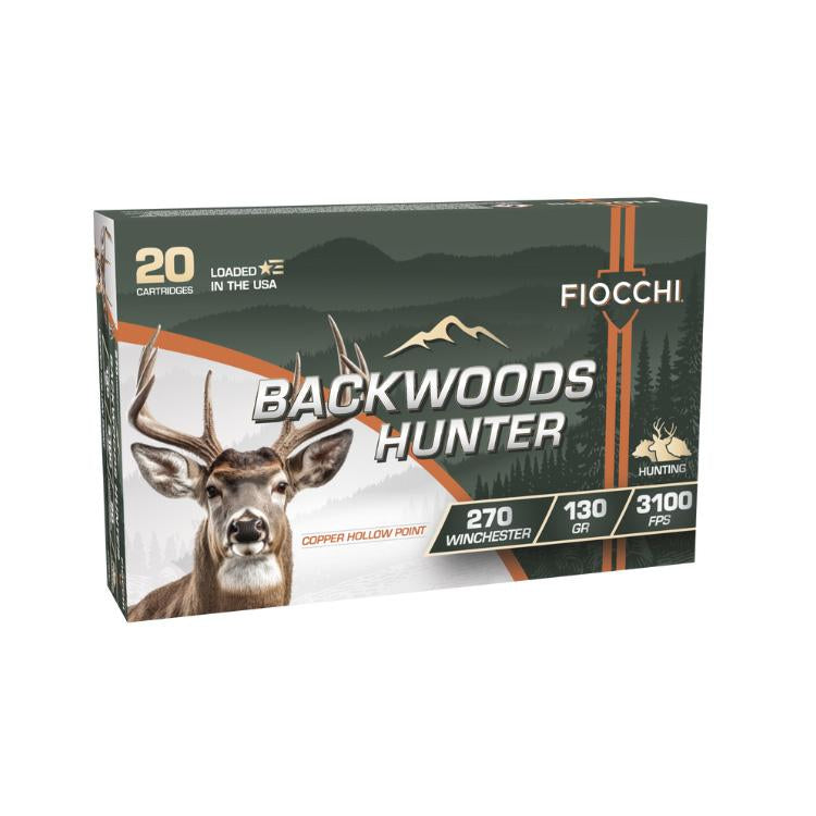 Fiocchi Backwoods Hunter 270 Win. 130Gr CHP 3100 fps 20 Rds