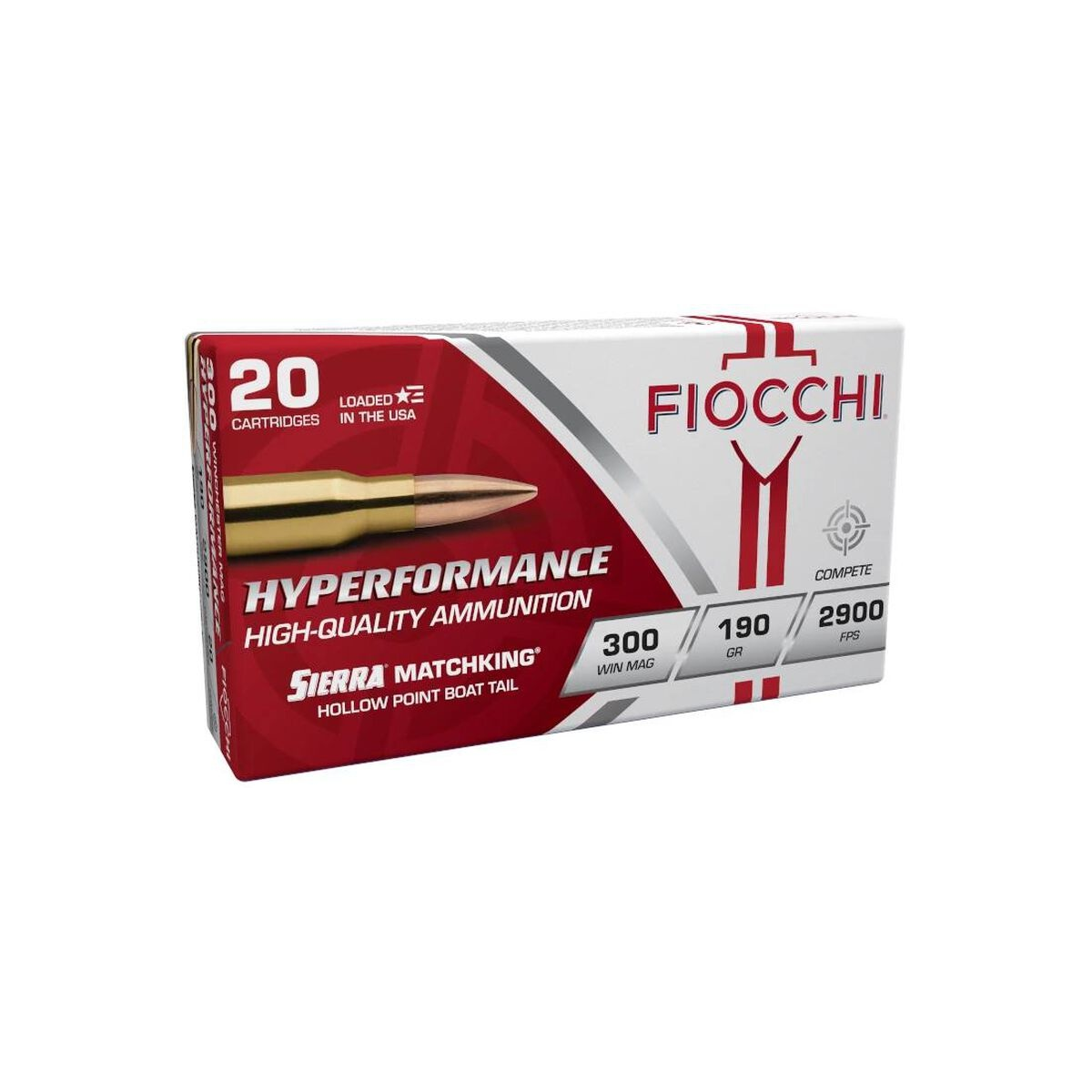 FIOCCHI 300 WIN MAG HYPERFORMANCE MATCH 190 GR HPBT MK 2900 FPS 20/RD