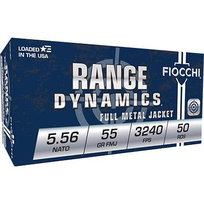 FIOCCHI 5.56mm NATO 55gr FMJ 50 RD Box 3,240 fps