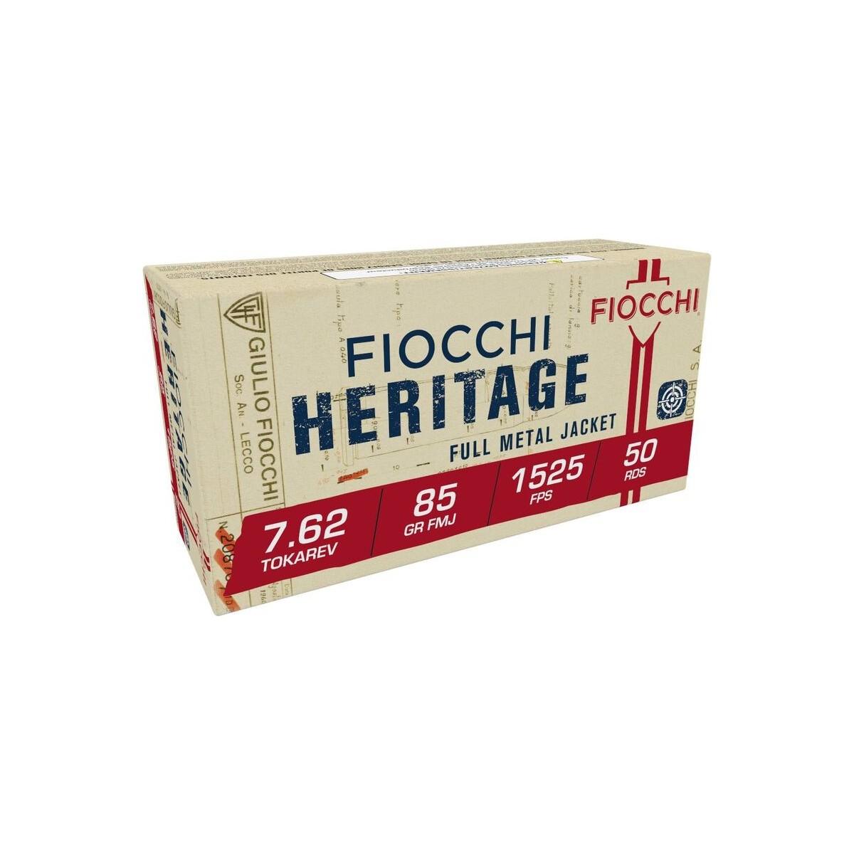 FIOCCHI 7.62 TOKAREV HERITAGE 85 GR FMJ 1525 FPS 50/RD