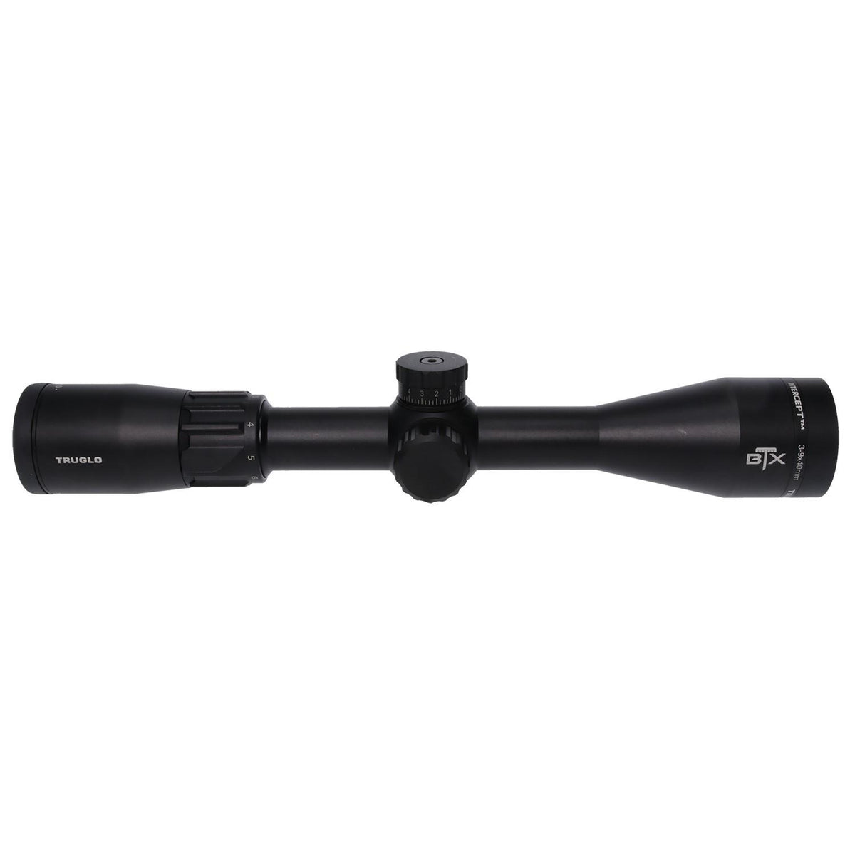 TRUGLO INTERCEPT RIFLE SCOPE BTX 3-9X40 IR DUPLEX RETICLE - BLACK
