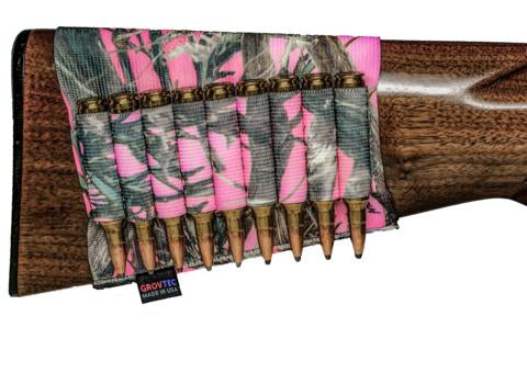 Buttstock Cartridge Shell Holder- Rifle Open Style TrueTimber Pink
