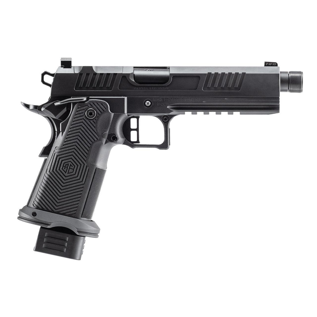 Alpha Foxtrot AF1911-ROMULUS 9MM 5 THREADED MOS DLC BLACK 17/20RD